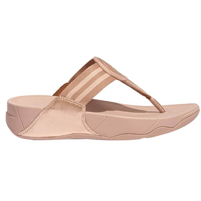 FitFlop Rose Gold Walkstar Webbing Toe-Post Sandals